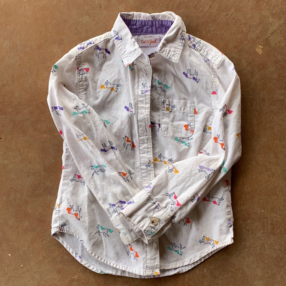 girls long sleeve button down